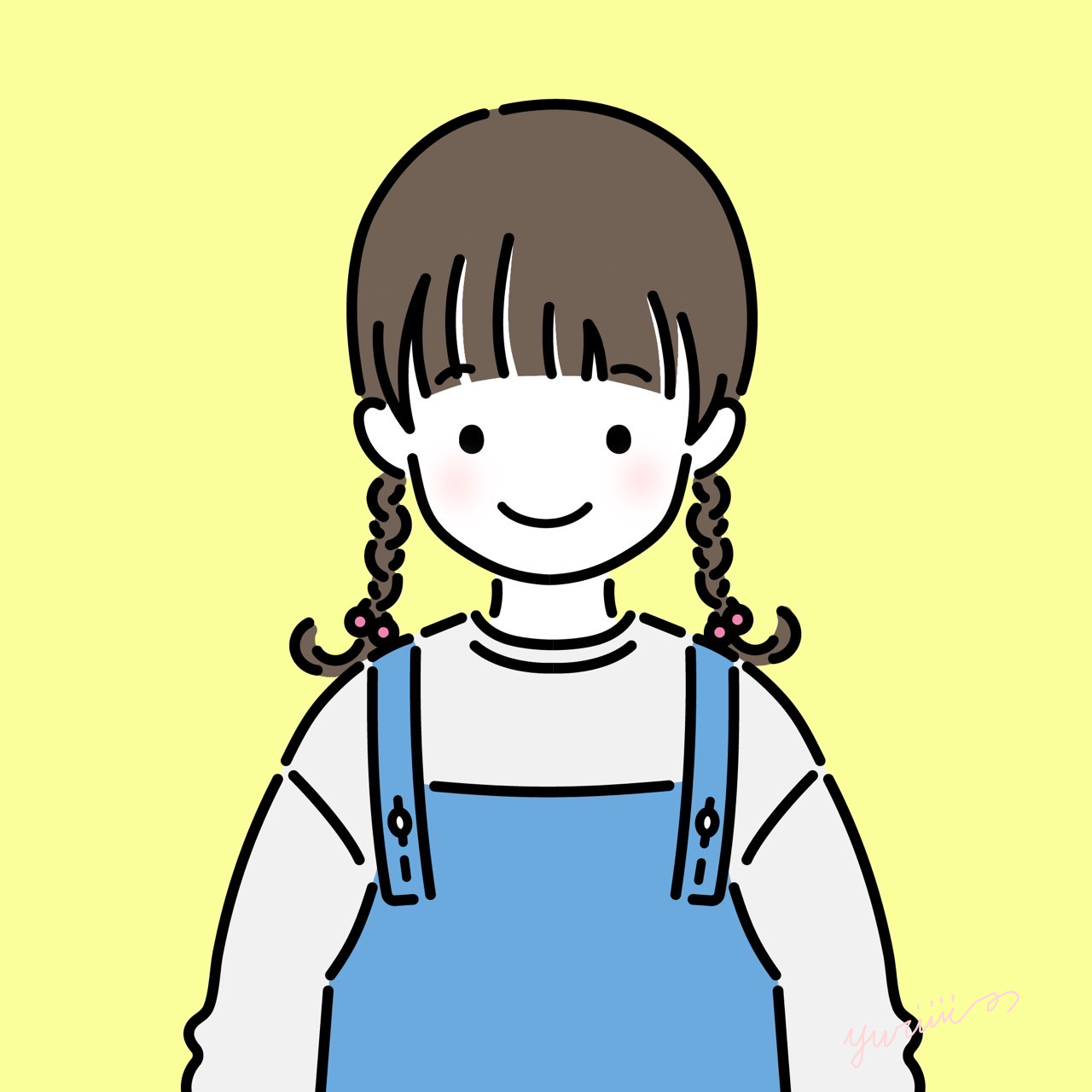 ニッコリ笑顔の可愛い女の子のイラスト